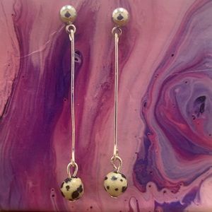 Dalmatian jasper handmade earrings. NICKEL FREE - HYPOALLERGENIC